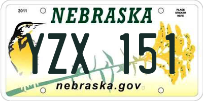 NE license plate YZX151