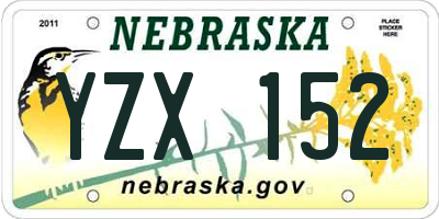 NE license plate YZX152