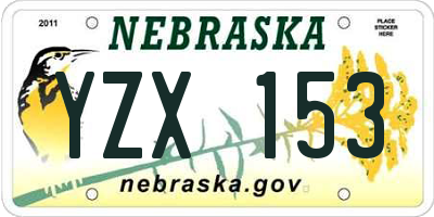 NE license plate YZX153