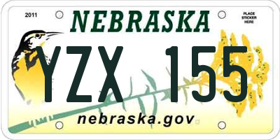 NE license plate YZX155