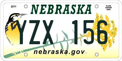 NE license plate YZX156