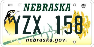 NE license plate YZX158