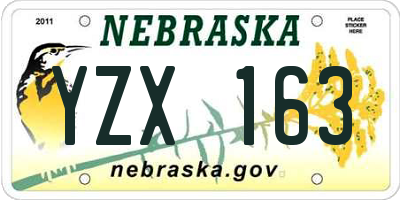 NE license plate YZX163