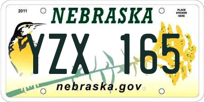 NE license plate YZX165