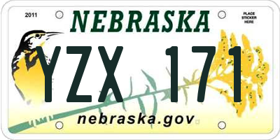 NE license plate YZX171