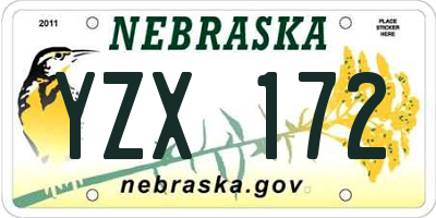 NE license plate YZX172