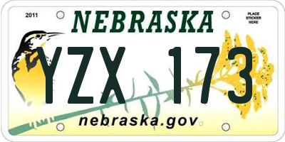 NE license plate YZX173