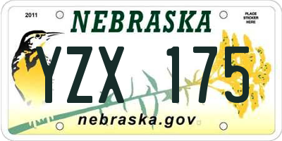 NE license plate YZX175