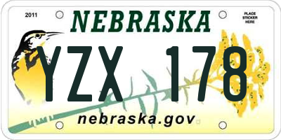 NE license plate YZX178
