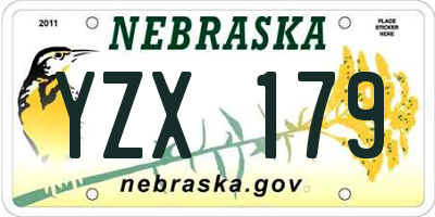 NE license plate YZX179