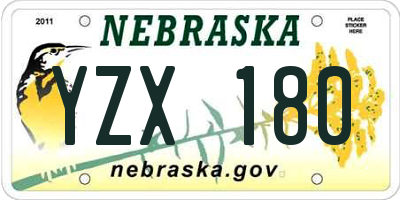 NE license plate YZX180