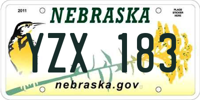 NE license plate YZX183
