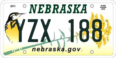 NE license plate YZX188