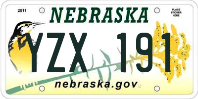 NE license plate YZX191