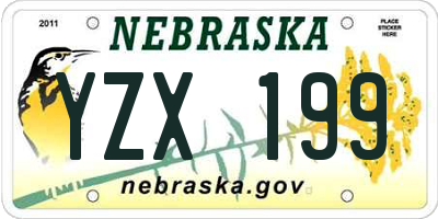 NE license plate YZX199