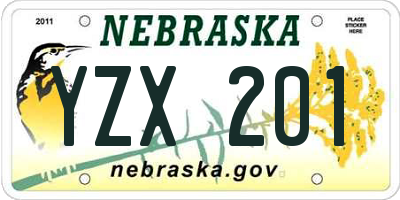 NE license plate YZX201