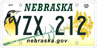 NE license plate YZX212