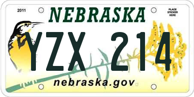 NE license plate YZX214