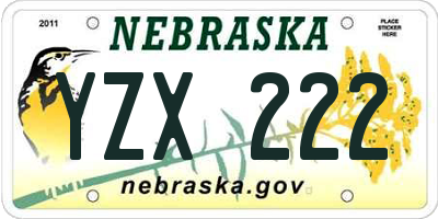 NE license plate YZX222