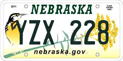 NE license plate YZX228