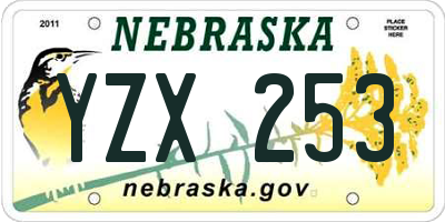 NE license plate YZX253