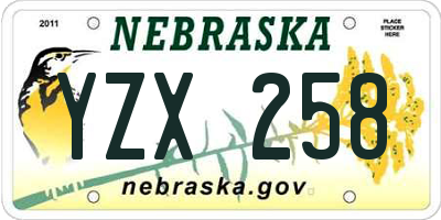 NE license plate YZX258