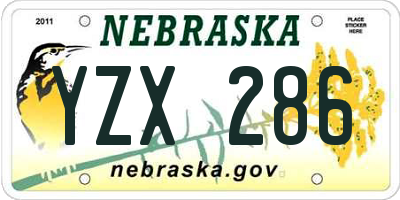 NE license plate YZX286