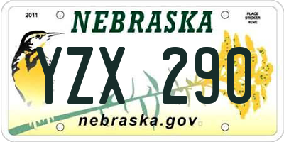 NE license plate YZX290
