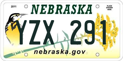 NE license plate YZX291