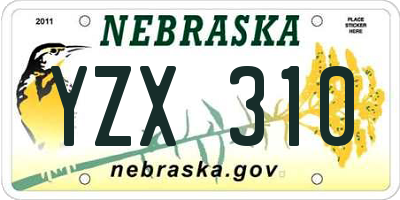 NE license plate YZX310