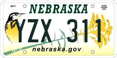 NE license plate YZX311