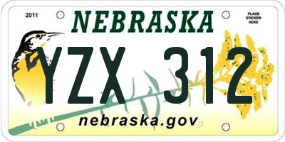 NE license plate YZX312