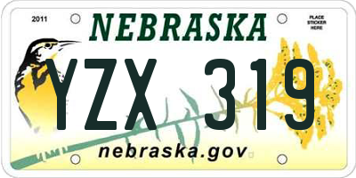 NE license plate YZX319
