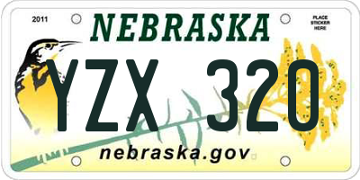 NE license plate YZX320