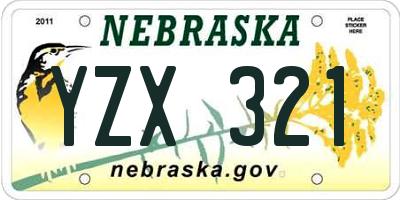 NE license plate YZX321