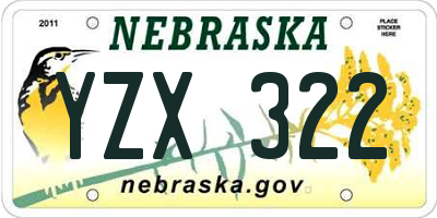 NE license plate YZX322