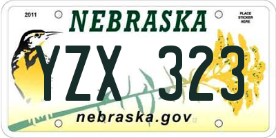 NE license plate YZX323