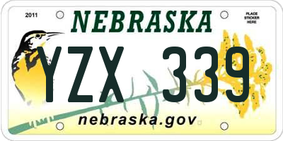 NE license plate YZX339