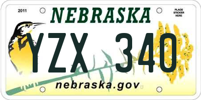 NE license plate YZX340