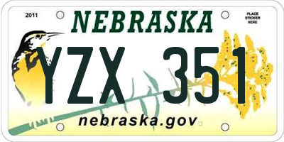 NE license plate YZX351