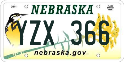 NE license plate YZX366