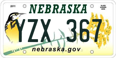 NE license plate YZX367