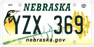 NE license plate YZX369
