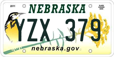 NE license plate YZX379