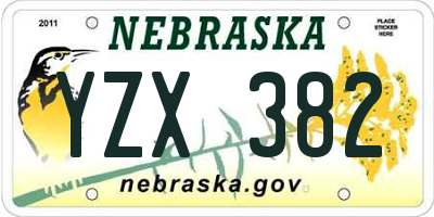 NE license plate YZX382