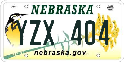NE license plate YZX404