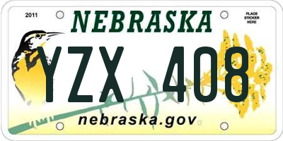 NE license plate YZX408