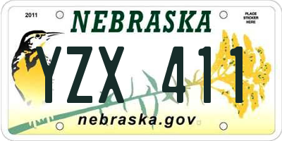NE license plate YZX411