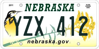 NE license plate YZX412