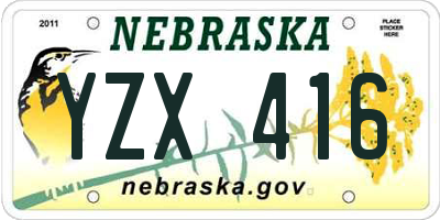 NE license plate YZX416